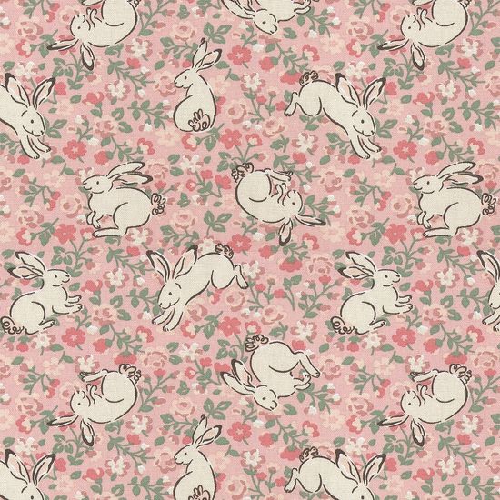 Cath Kidston Jumping Bunnies Blush Curtain